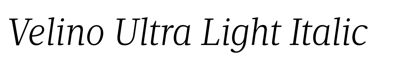 Velino Ultra Light Italic